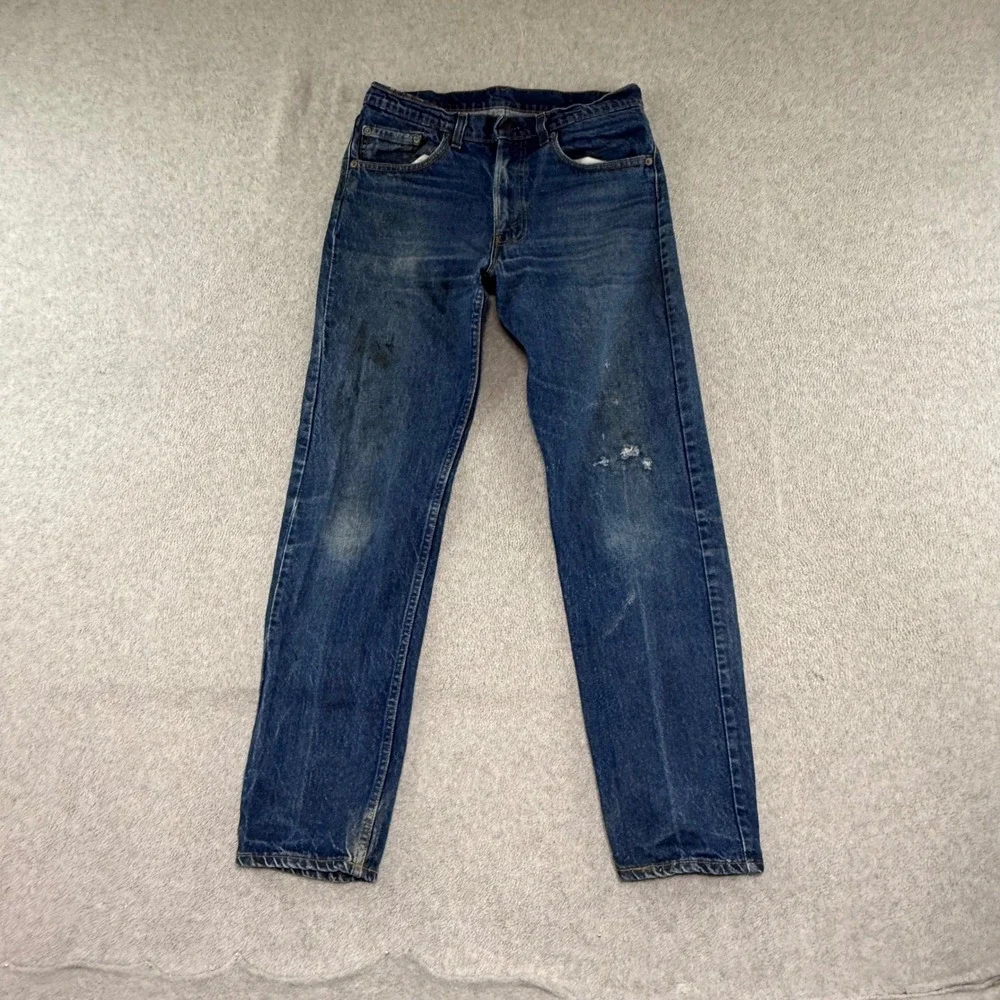 Levi's 505 Jeans Mens 31x30 Blue Vintage 80s Distressed Straight Leg Made in USA